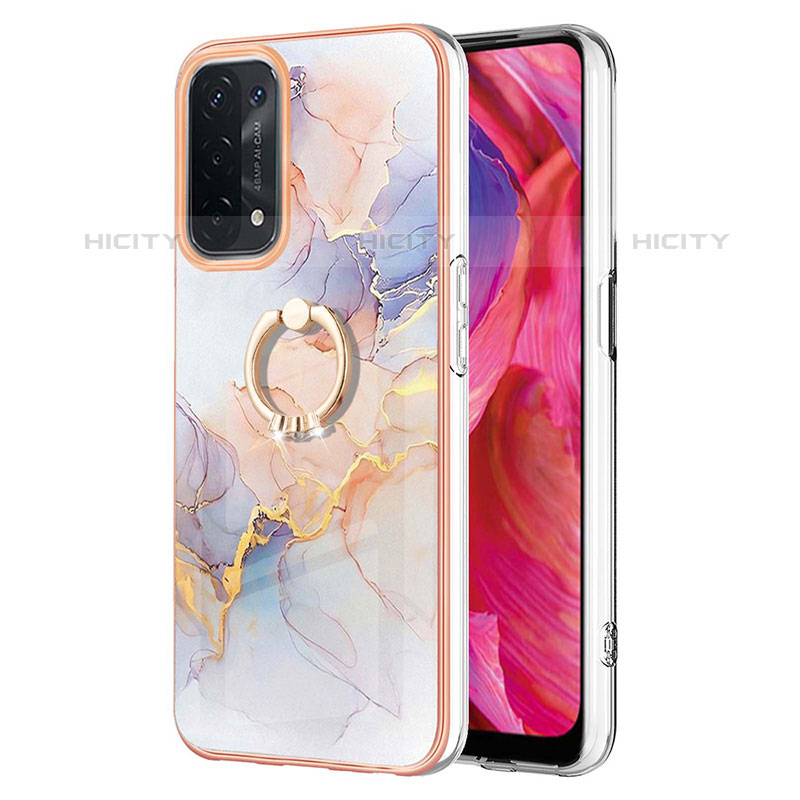 Custodia Silicone Gel Morbida Fantasia Modello Cover con Anello Supporto Y03B per OnePlus Nord N200 5G Lavanda