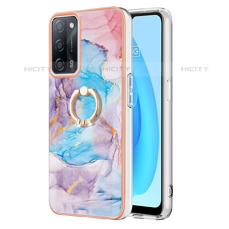 Custodia Silicone Gel Morbida Fantasia Modello Cover con Anello Supporto Y03B per Oppo A53s 5G