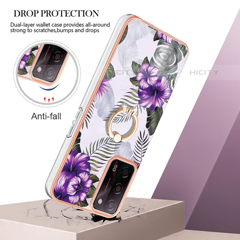 Custodia Silicone Gel Morbida Fantasia Modello Cover con Anello Supporto Y03B per Oppo A55 5G