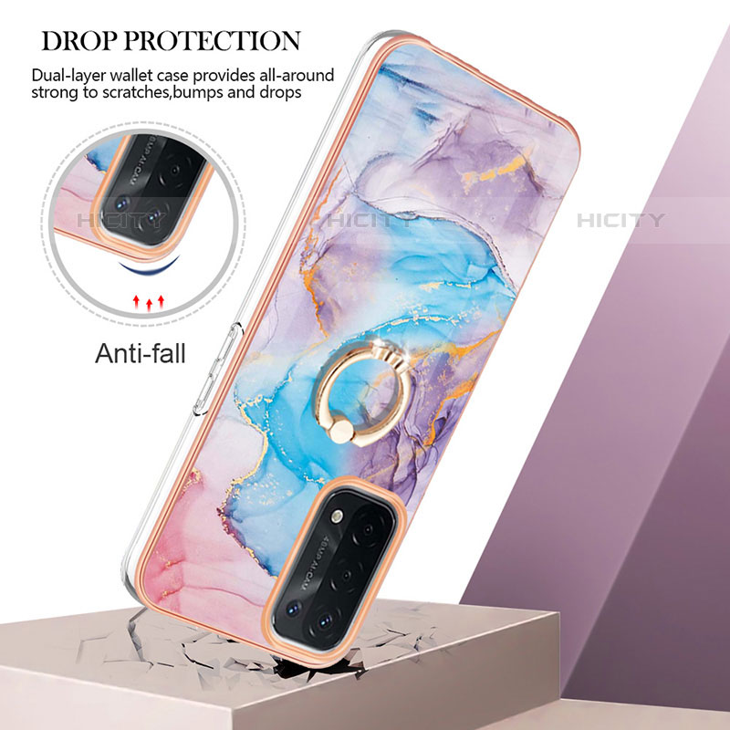 Custodia Silicone Gel Morbida Fantasia Modello Cover con Anello Supporto Y03B per Oppo A93 5G