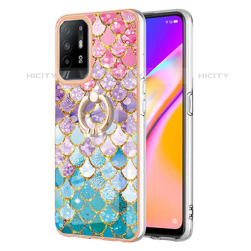 Custodia Silicone Gel Morbida Fantasia Modello Cover con Anello Supporto Y03B per Oppo A94 5G Colorato