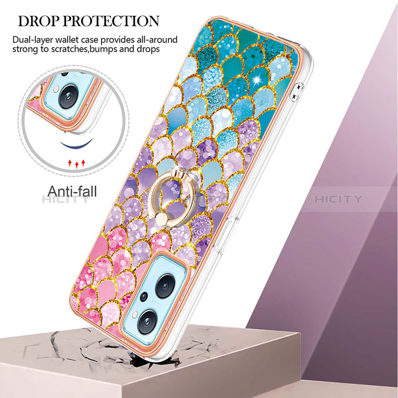 Custodia Silicone Gel Morbida Fantasia Modello Cover con Anello Supporto Y03B per Oppo K10 4G