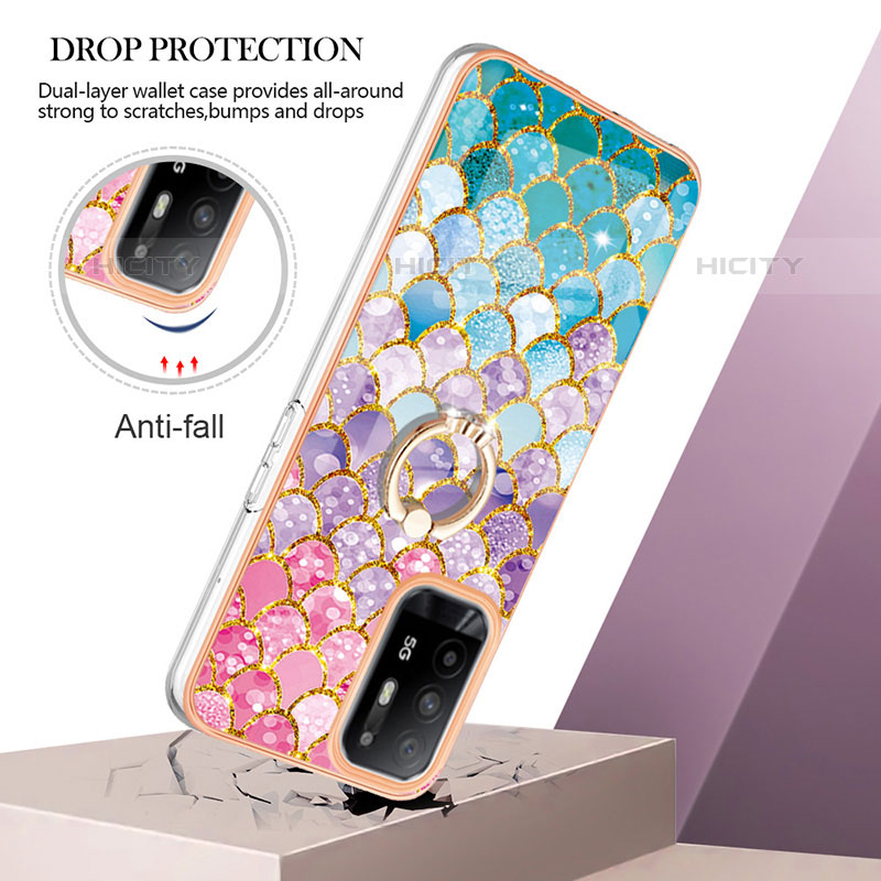 Custodia Silicone Gel Morbida Fantasia Modello Cover con Anello Supporto Y03B per Oppo Reno5 Z 5G