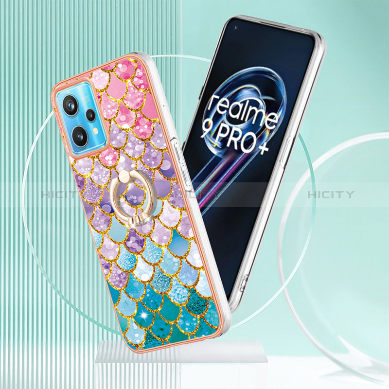 Custodia Silicone Gel Morbida Fantasia Modello Cover con Anello Supporto Y03B per Realme 9 4G