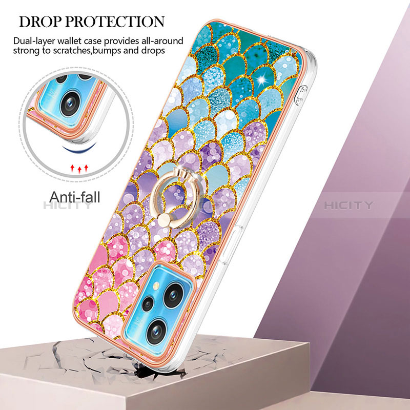 Custodia Silicone Gel Morbida Fantasia Modello Cover con Anello Supporto Y03B per Realme 9 4G