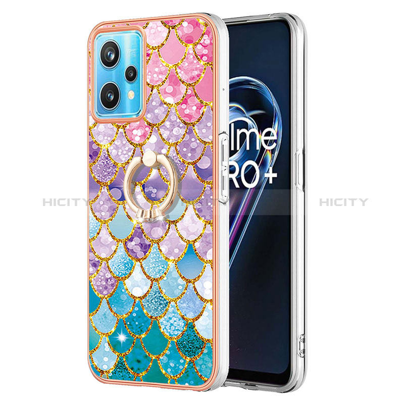 Custodia Silicone Gel Morbida Fantasia Modello Cover con Anello Supporto Y03B per Realme 9 Pro 5G