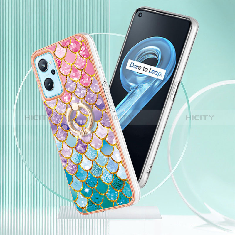 Custodia Silicone Gel Morbida Fantasia Modello Cover con Anello Supporto Y03B per Realme 9i 4G