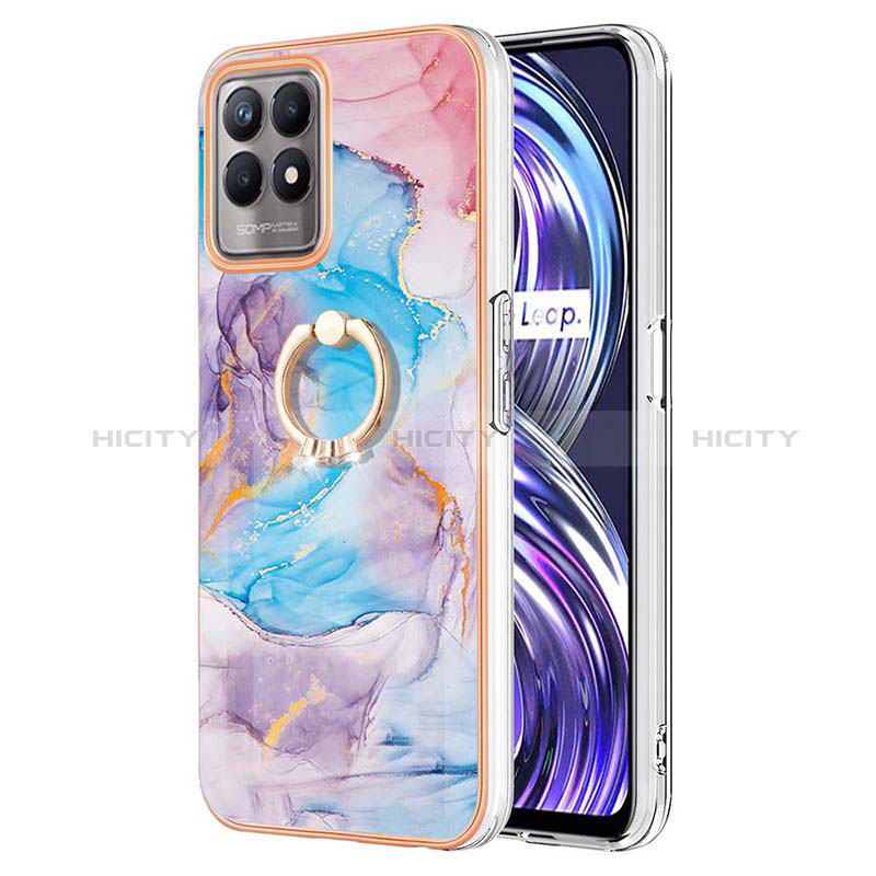 Custodia Silicone Gel Morbida Fantasia Modello Cover con Anello Supporto Y03B per Realme Narzo 50 4G