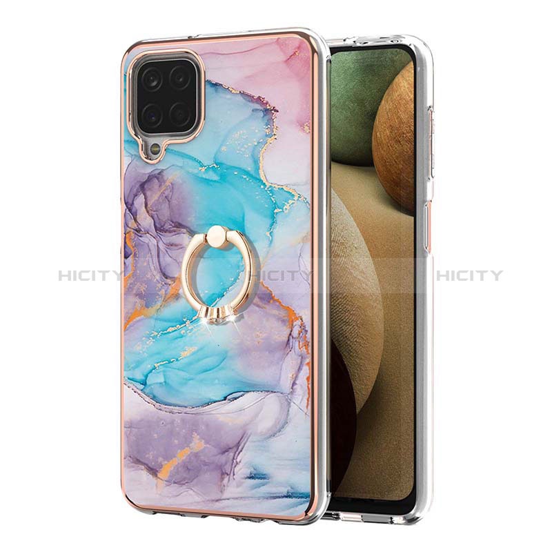 Custodia Silicone Gel Morbida Fantasia Modello Cover con Anello Supporto Y03B per Samsung Galaxy A12