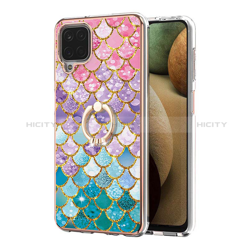 Custodia Silicone Gel Morbida Fantasia Modello Cover con Anello Supporto Y03B per Samsung Galaxy A12 5G