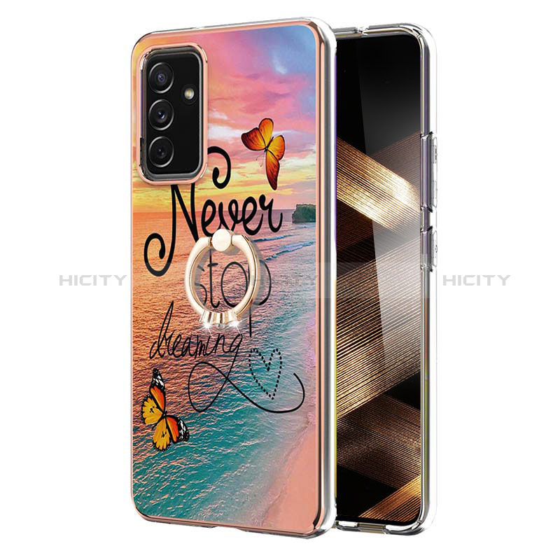 Custodia Silicone Gel Morbida Fantasia Modello Cover con Anello Supporto Y03B per Samsung Galaxy A15 5G