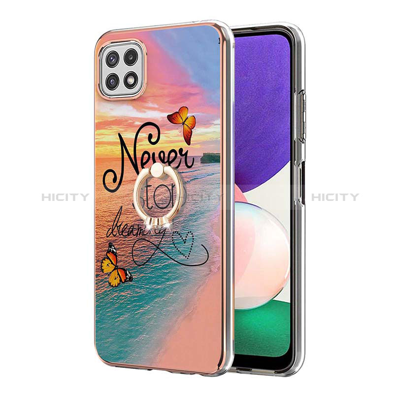 Custodia Silicone Gel Morbida Fantasia Modello Cover con Anello Supporto Y03B per Samsung Galaxy A22s 5G