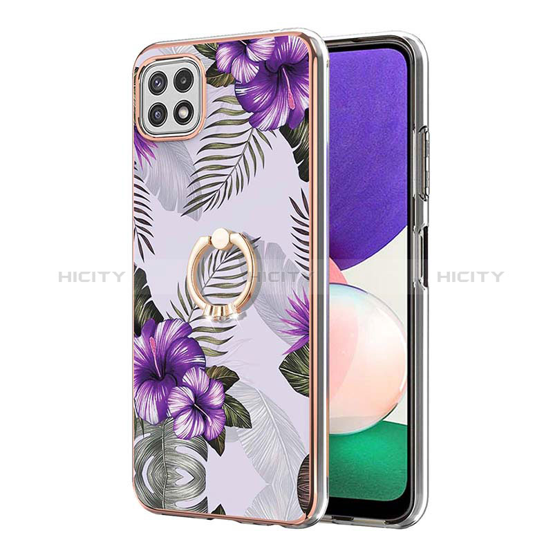 Custodia Silicone Gel Morbida Fantasia Modello Cover con Anello Supporto Y03B per Samsung Galaxy A22s 5G