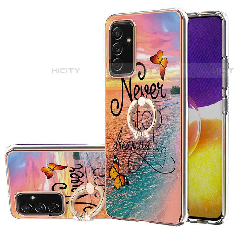 Custodia Silicone Gel Morbida Fantasia Modello Cover con Anello Supporto Y03B per Samsung Galaxy A24 4G Multicolore