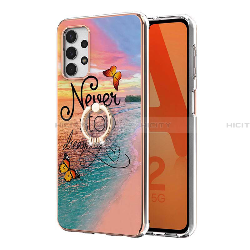 Custodia Silicone Gel Morbida Fantasia Modello Cover con Anello Supporto Y03B per Samsung Galaxy A32 4G