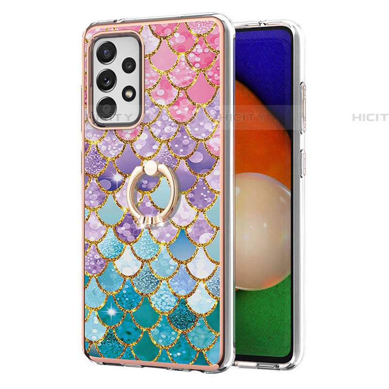 Custodia Silicone Gel Morbida Fantasia Modello Cover con Anello Supporto Y03B per Samsung Galaxy A52 4G