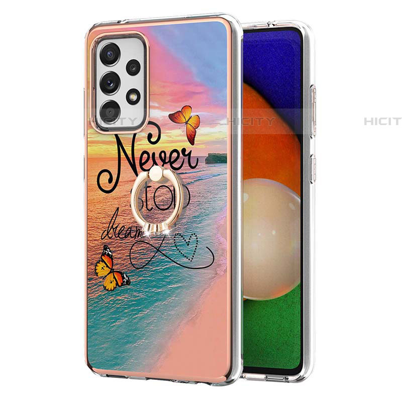 Custodia Silicone Gel Morbida Fantasia Modello Cover con Anello Supporto Y03B per Samsung Galaxy A52 5G