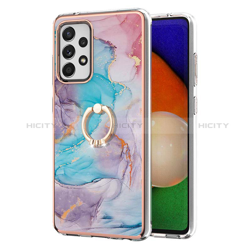 Custodia Silicone Gel Morbida Fantasia Modello Cover con Anello Supporto Y03B per Samsung Galaxy A52s 5G