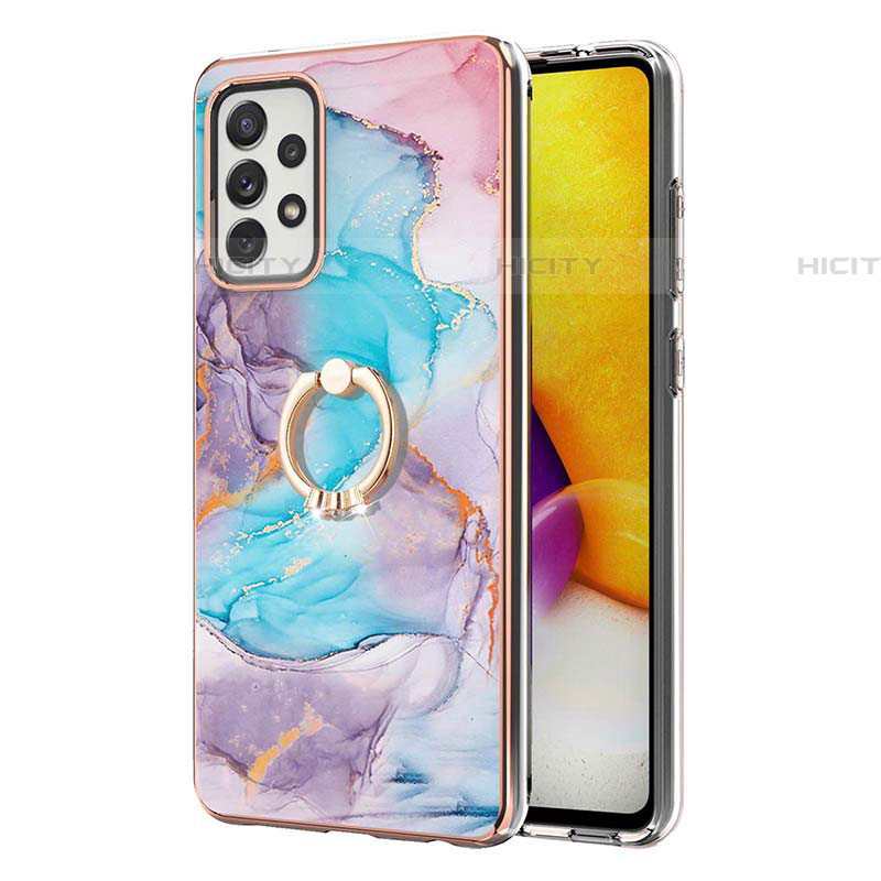 Custodia Silicone Gel Morbida Fantasia Modello Cover con Anello Supporto Y03B per Samsung Galaxy A72 4G