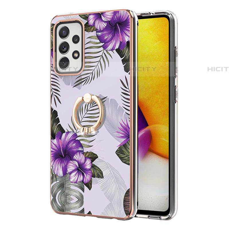 Custodia Silicone Gel Morbida Fantasia Modello Cover con Anello Supporto Y03B per Samsung Galaxy A72 4G