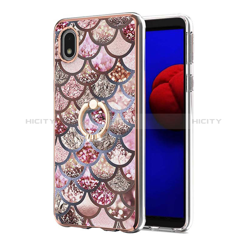 Custodia Silicone Gel Morbida Fantasia Modello Cover con Anello Supporto Y03B per Samsung Galaxy M01 Core