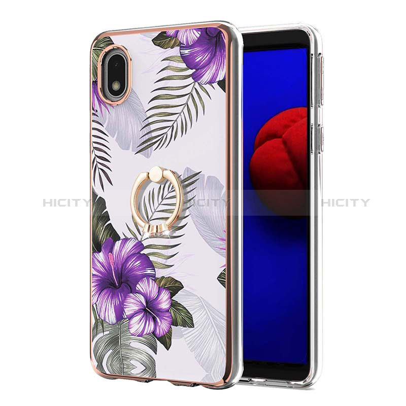 Custodia Silicone Gel Morbida Fantasia Modello Cover con Anello Supporto Y03B per Samsung Galaxy M01 Core