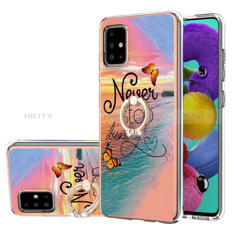 Custodia Silicone Gel Morbida Fantasia Modello Cover con Anello Supporto Y03B per Samsung Galaxy M40S Multicolore