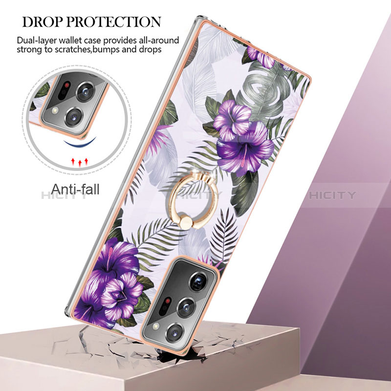 Custodia Silicone Gel Morbida Fantasia Modello Cover con Anello Supporto Y03B per Samsung Galaxy Note 20 Ultra 5G