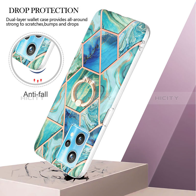 Custodia Silicone Gel Morbida Fantasia Modello Cover con Anello Supporto Y04B per Realme Q5 5G