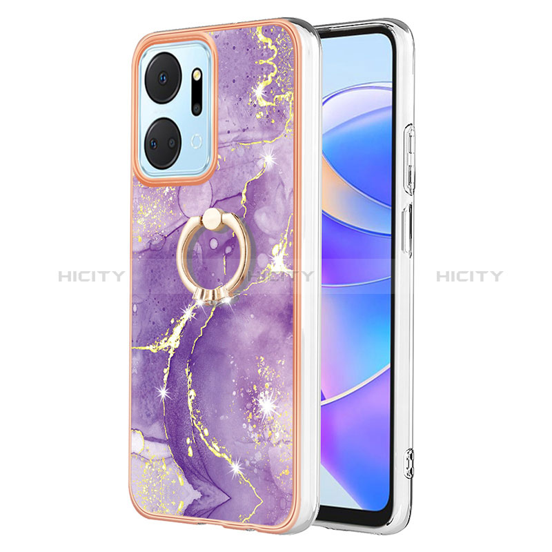 Custodia Silicone Gel Morbida Fantasia Modello Cover con Anello Supporto Y05B per Huawei Honor X7a