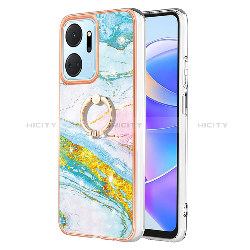 Custodia Silicone Gel Morbida Fantasia Modello Cover con Anello Supporto Y05B per Huawei Honor X7a