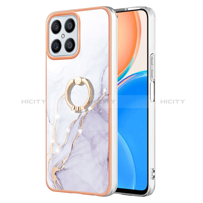 Custodia Silicone Gel Morbida Fantasia Modello Cover con Anello Supporto Y05B per Huawei Honor X8 4G