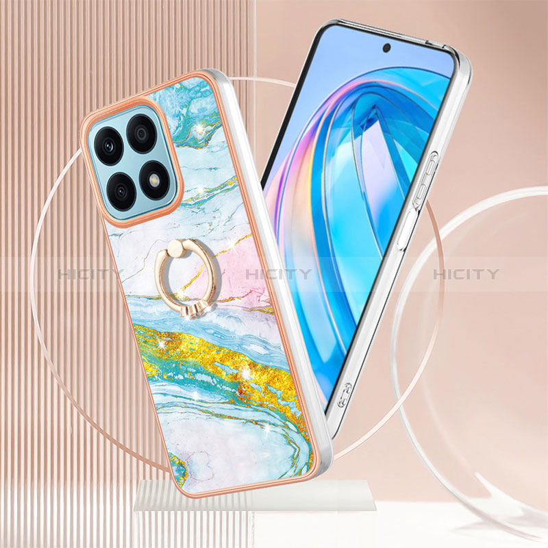 Custodia Silicone Gel Morbida Fantasia Modello Cover con Anello Supporto Y05B per Huawei Honor X8a 4G