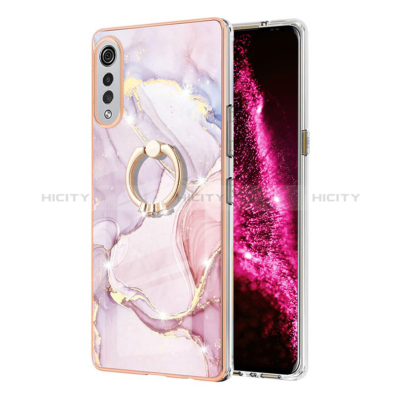 Custodia Silicone Gel Morbida Fantasia Modello Cover con Anello Supporto Y05B per LG Velvet 4G