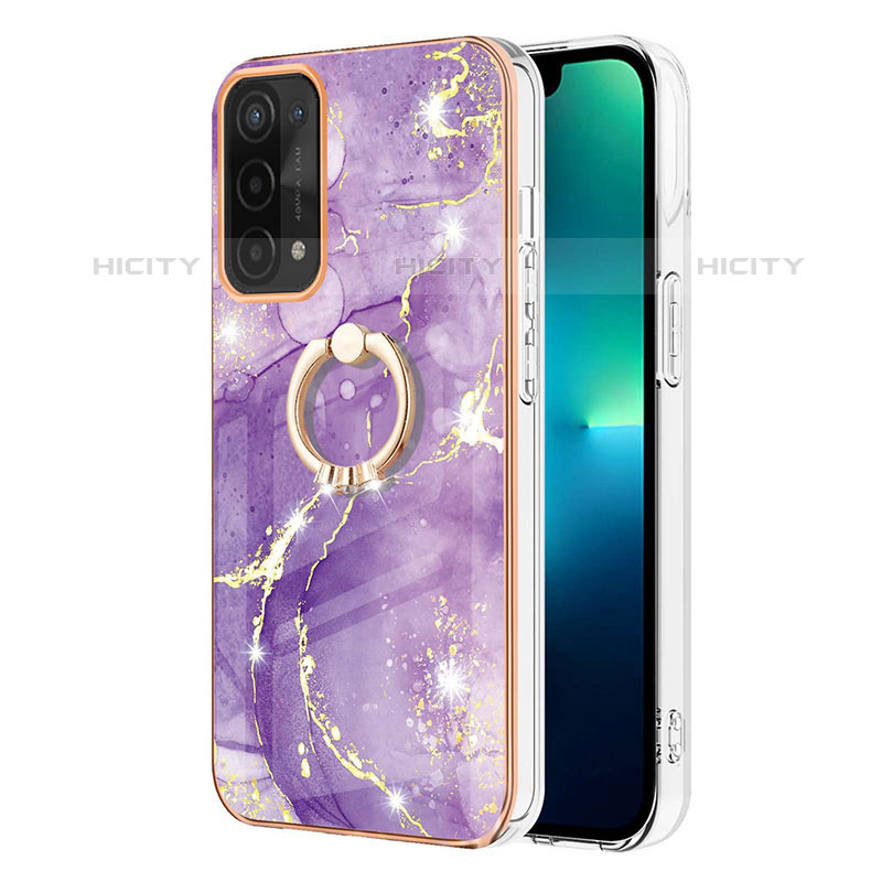 Custodia Silicone Gel Morbida Fantasia Modello Cover con Anello Supporto Y05B per Oppo A93 5G