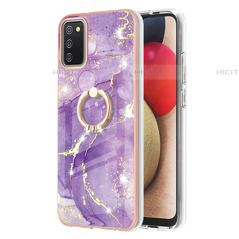 Custodia Silicone Gel Morbida Fantasia Modello Cover con Anello Supporto Y05B per Samsung Galaxy A03s