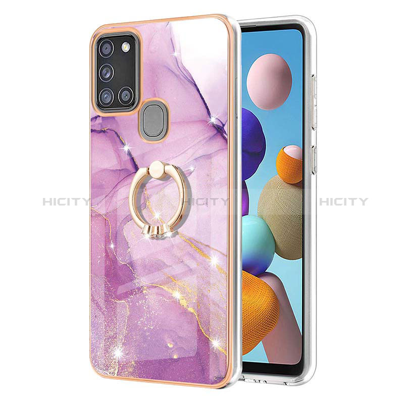 Custodia Silicone Gel Morbida Fantasia Modello Cover con Anello Supporto Y05B per Samsung Galaxy A21s