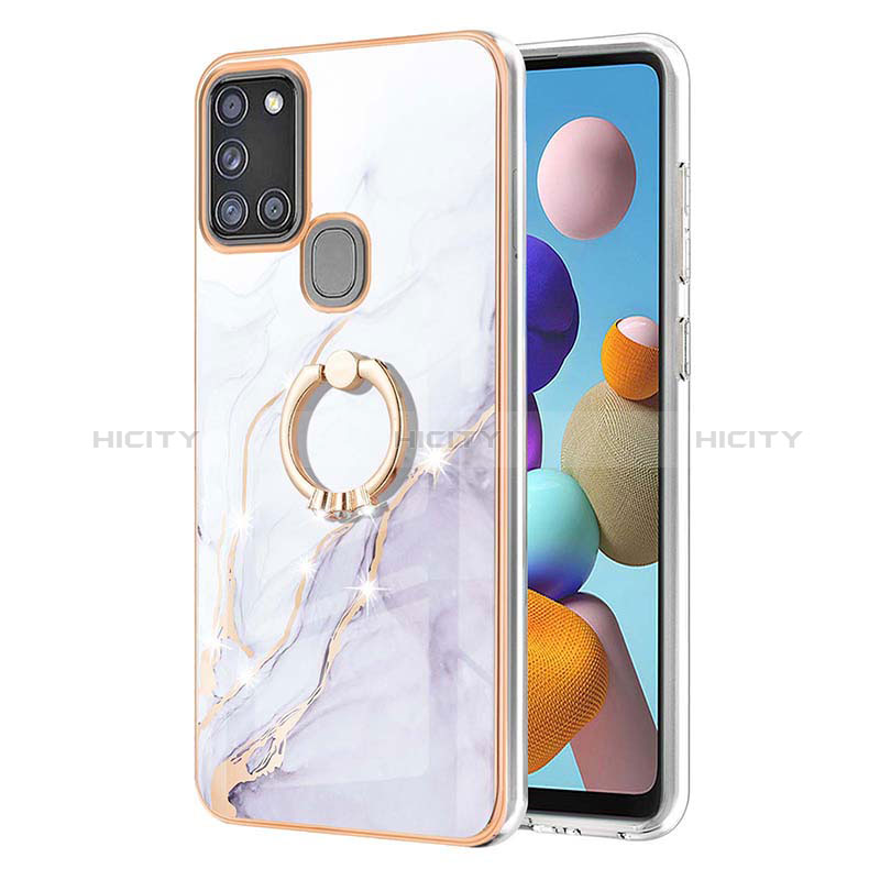 Custodia Silicone Gel Morbida Fantasia Modello Cover con Anello Supporto Y05B per Samsung Galaxy A21s