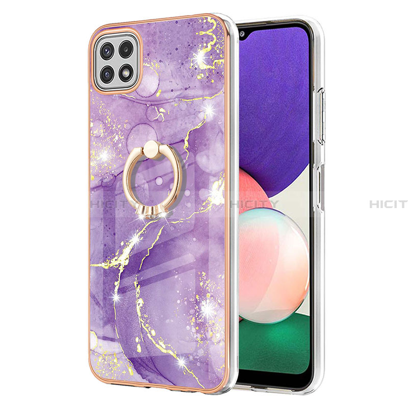 Custodia Silicone Gel Morbida Fantasia Modello Cover con Anello Supporto Y05B per Samsung Galaxy A22 5G