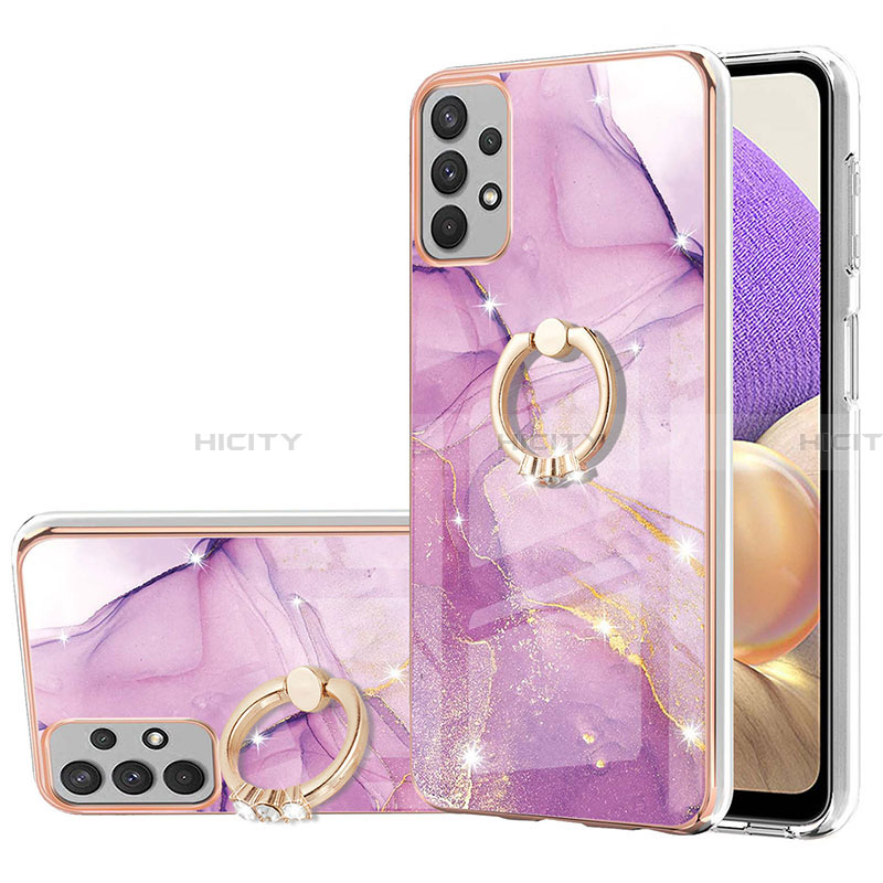 Custodia Silicone Gel Morbida Fantasia Modello Cover con Anello Supporto Y05B per Samsung Galaxy A33 5G Lavanda