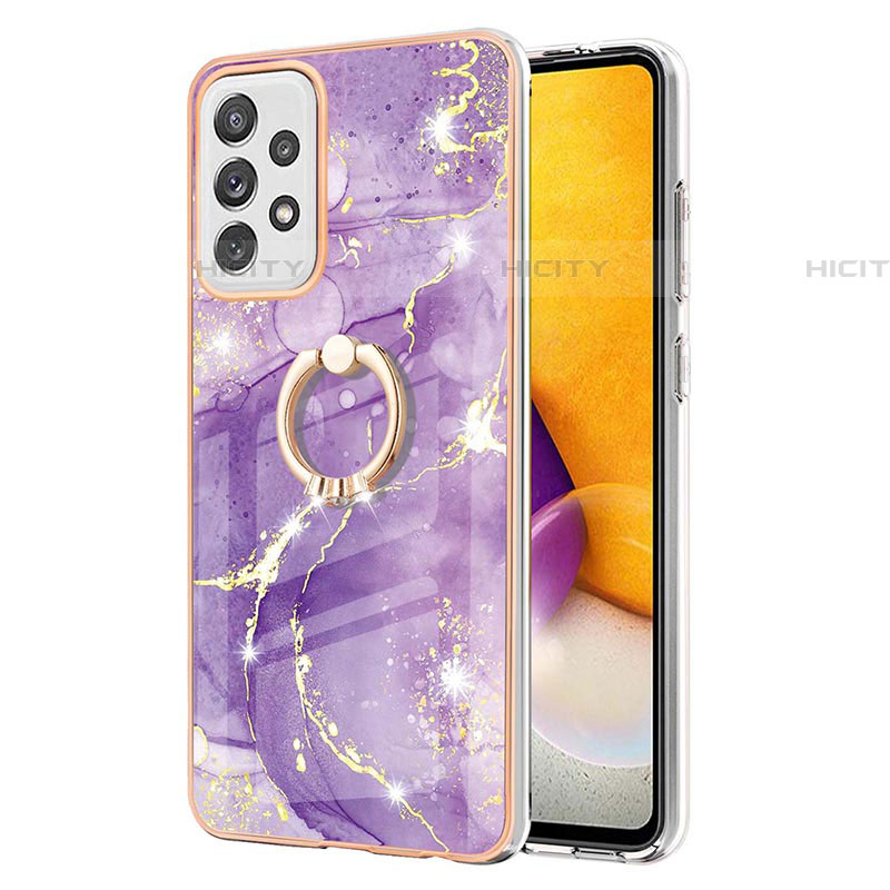 Custodia Silicone Gel Morbida Fantasia Modello Cover con Anello Supporto Y05B per Samsung Galaxy A72 5G