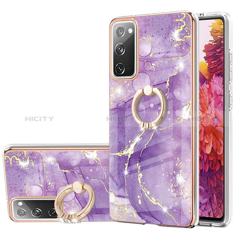 Custodia Silicone Gel Morbida Fantasia Modello Cover con Anello Supporto Y05B per Samsung Galaxy S20 Lite 5G Viola