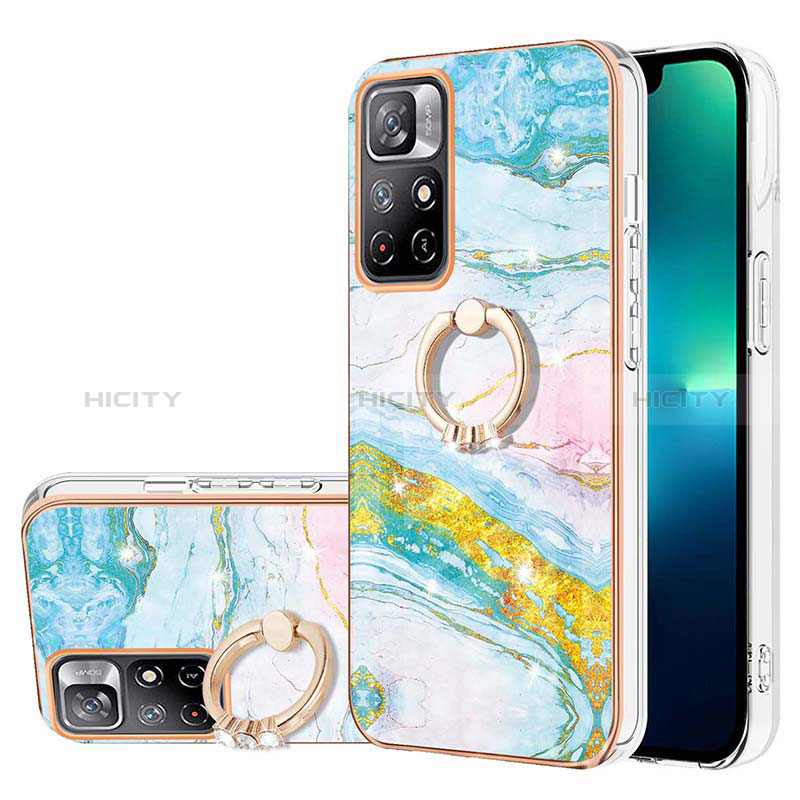 Custodia Silicone Gel Morbida Fantasia Modello Cover con Anello Supporto Y05B per Xiaomi Poco M4 Pro 5G Colorato