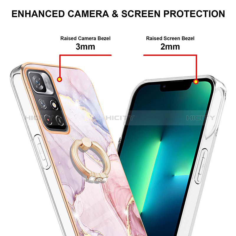 Custodia Silicone Gel Morbida Fantasia Modello Cover con Anello Supporto Y05B per Xiaomi Redmi Note 11 5G