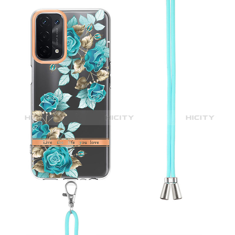 Custodia Silicone Gel Morbida Fantasia Modello Cover con Anello Supporto Y06B per Oppo A74 5G