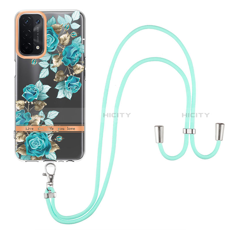 Custodia Silicone Gel Morbida Fantasia Modello Cover con Anello Supporto Y06B per Oppo A74 5G