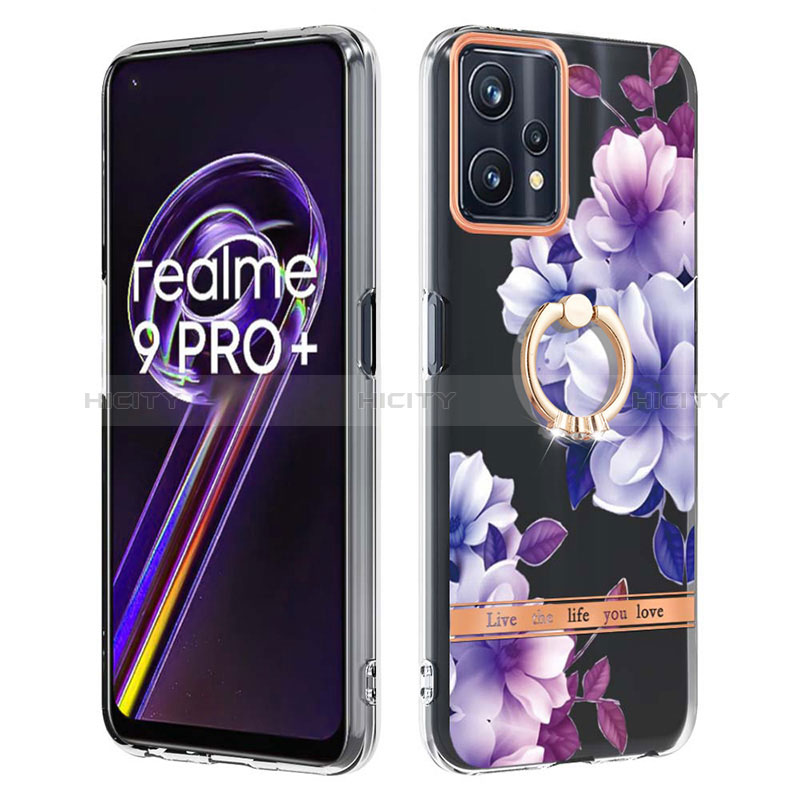 Custodia Silicone Gel Morbida Fantasia Modello Cover con Anello Supporto Y06B per Realme 9 Pro+ Plus 5G