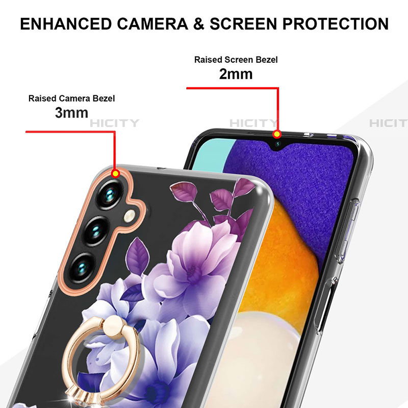 Custodia Silicone Gel Morbida Fantasia Modello Cover con Anello Supporto Y06B per Samsung Galaxy A04s