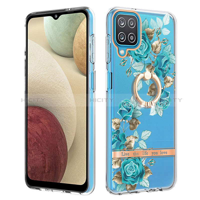 Custodia Silicone Gel Morbida Fantasia Modello Cover con Anello Supporto Y06B per Samsung Galaxy A12 5G