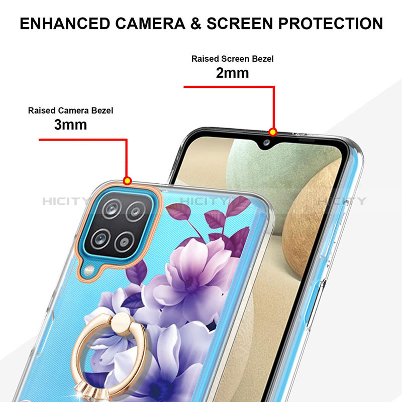 Custodia Silicone Gel Morbida Fantasia Modello Cover con Anello Supporto Y06B per Samsung Galaxy A12 5G